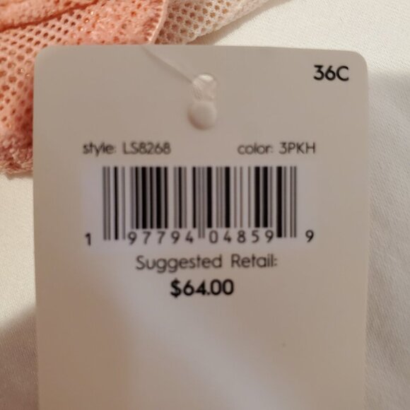 NWT LAURA ASHLEY SZ 36C 3 Pack Comfort Push-Up Bras Pink & Taupe Lace - Picture 6 of 9